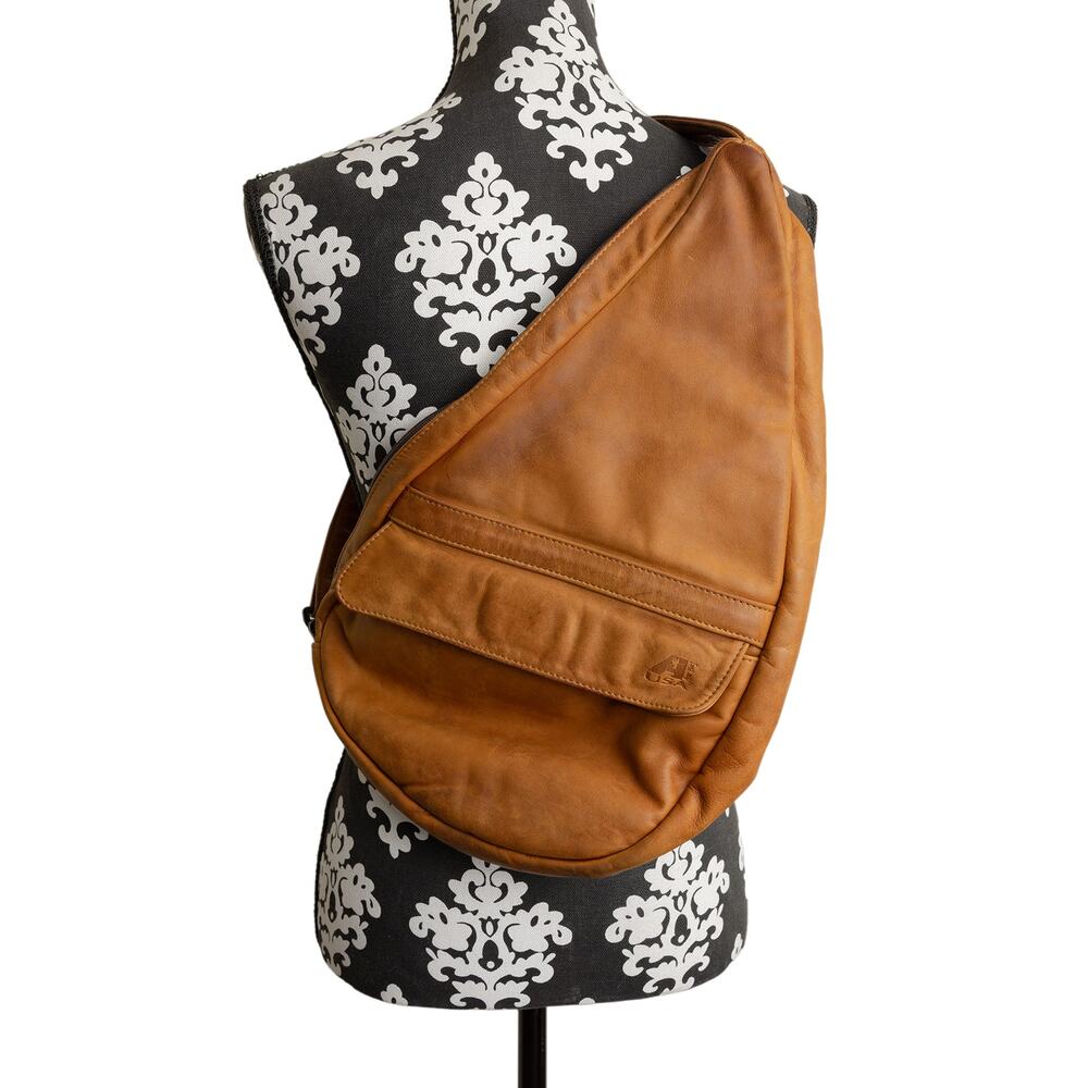 Vintage Full-Grain Leather Ameribag Healthy Back Ergonomic Bag Made In USA